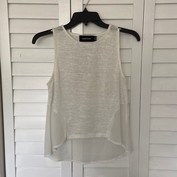 Sheer MINKPINK white tank - Picture 1 of 5